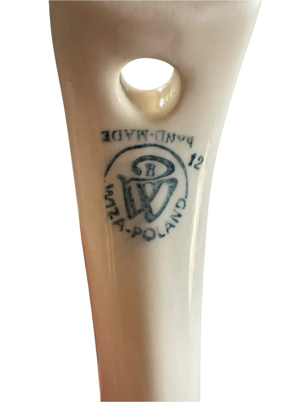 Polish pottery Cream Ceramic Ladle with Blue Flower Pattern - Home Accents